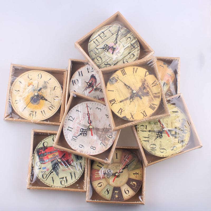 

Random Vintage Multi-style MDF Wooden Wall Clock Modern Design Rustic Shabby Chic Home Office Cafe Decoration Art Large Watch I