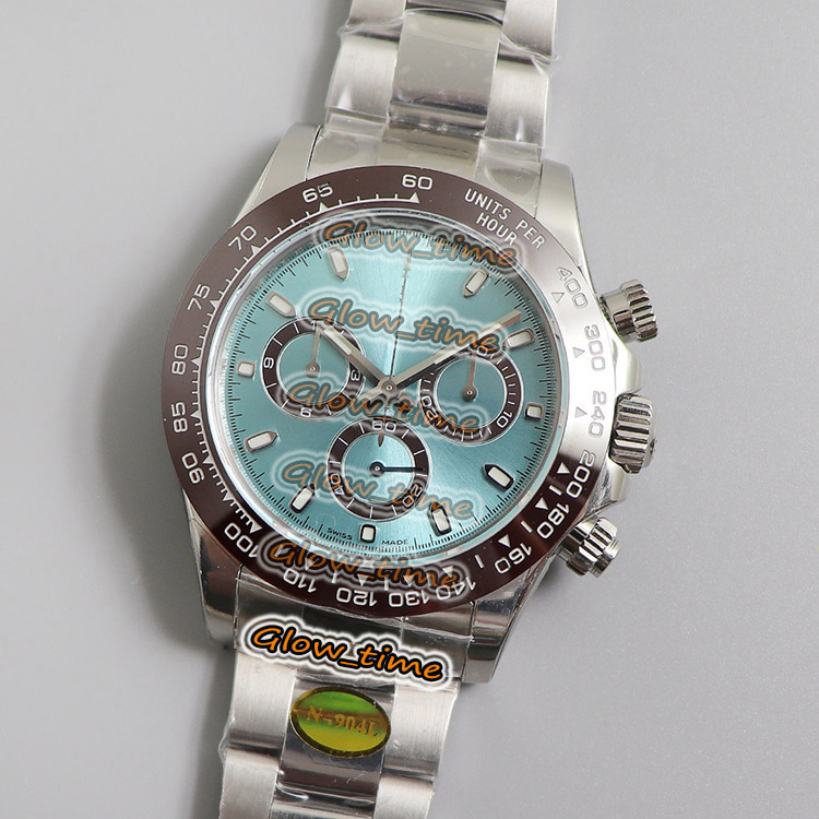 

N V3 Top version Brown Ceramic Bezel SA4130 Chronograph Automatic 116500 Mens Watch Blue Panda Dial 904L Steel Case Bracelet Luxry Watches, Professional waterproof