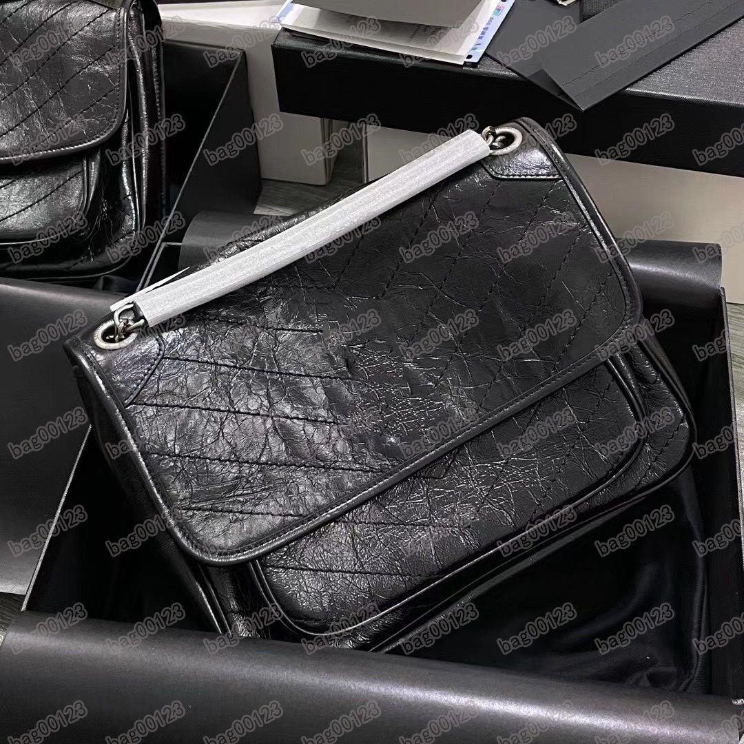 

NIKI Shoulder Bag Luxurys Designers Vintage Leather bags Women handbag Two sizes 498894, White