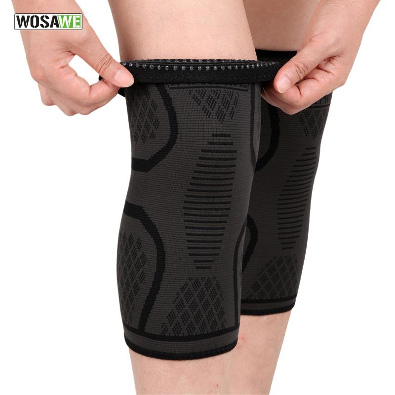 

Wosawe 1 Weaving Pressurization Knee Brace Basketball Tennis Hiking Cycling Knee Support Professional Protective Sports Pad, Black