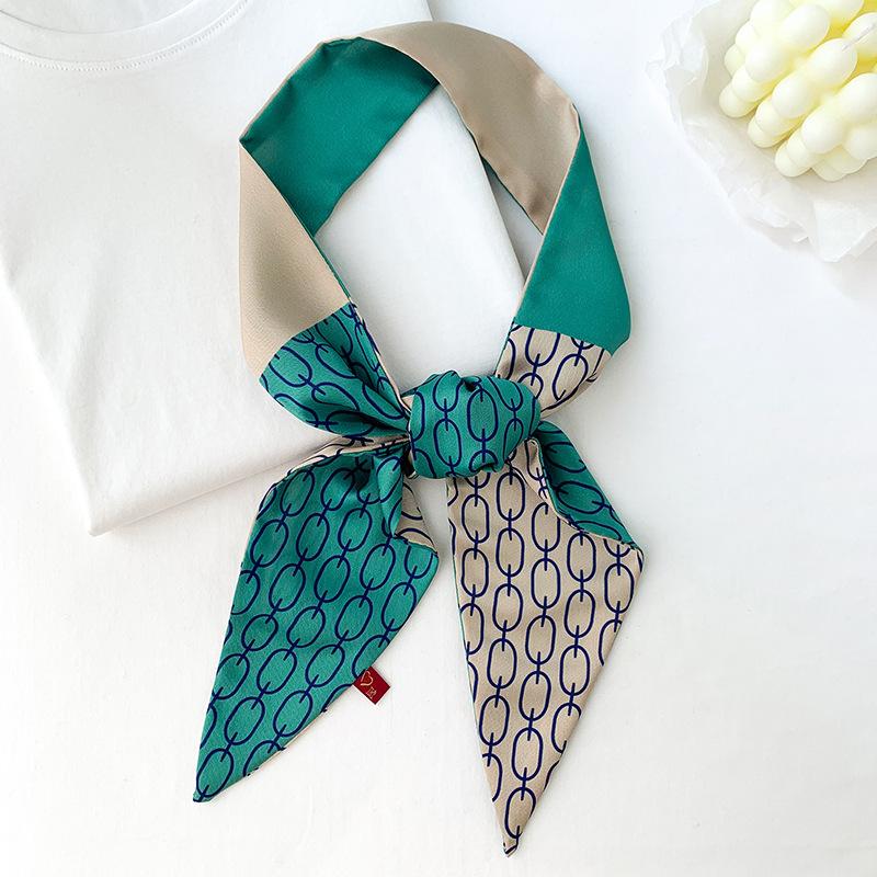 

New 2021 Brand Shawls Scarves Bag Scarf Print Women Silk Small Ribbon Female Hair Handbag Hijab Bandana Foulard Femme