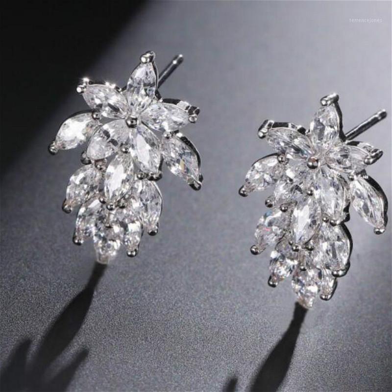 

Stud Flower Marquise Stone Cubic Zirconia Earrings Grape Shape Trendy Handmade Jewelry Gifts For Women Bridal Engagement EM10061