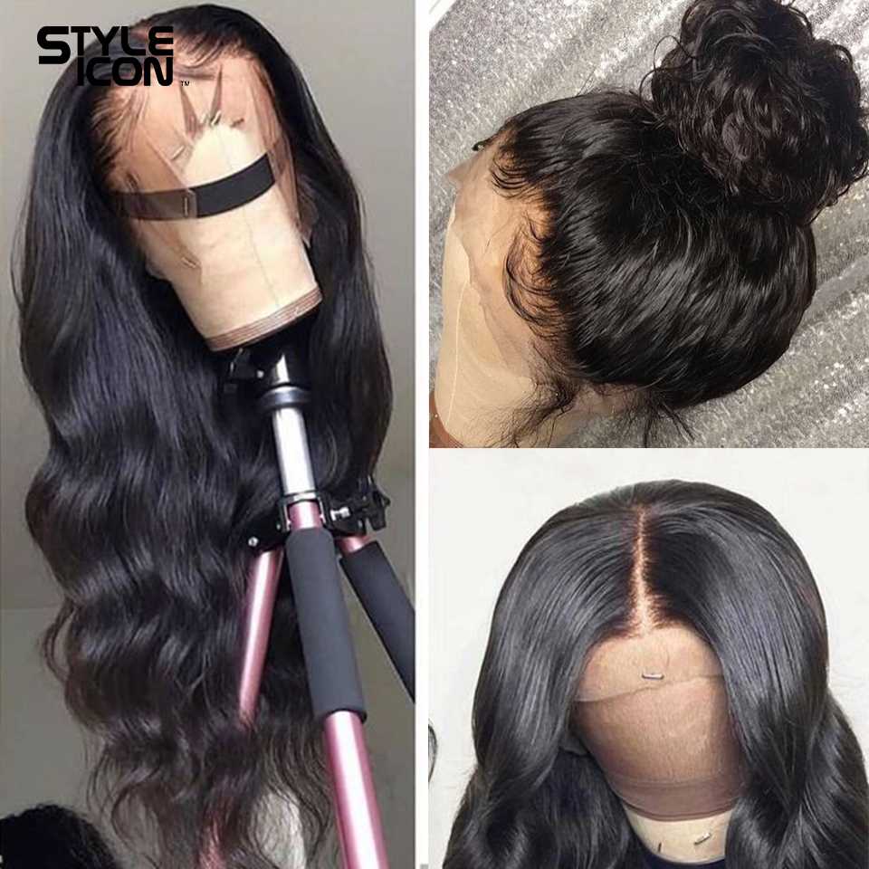 

360 Lace Frontal Wig Brazilian 13x4 Body Wave Lace Front Human Hair Wig 30 inches Body Wave Wigs For Black Women 180% Density, As pic