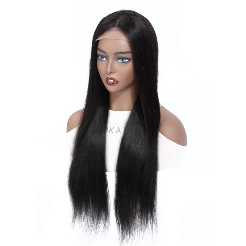 

Malyasian13x4 Lace Front Human Hair Wigs Pre Plucked Straight Remy Human Hair 4x4 Lace Closure Wigs For Woman 150% Density, As pic