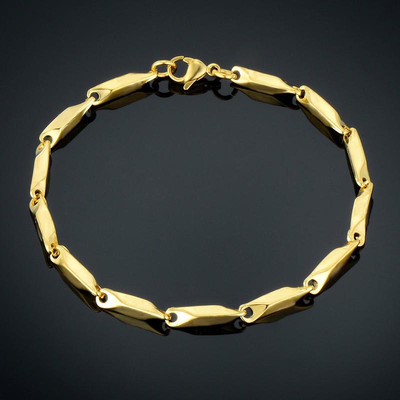 

Men's Chain Link Bracelet Wholesale Braslet For Man Gold Color Stainless Steel Cool Bracelets Male Jewelry Dropshipping SL584