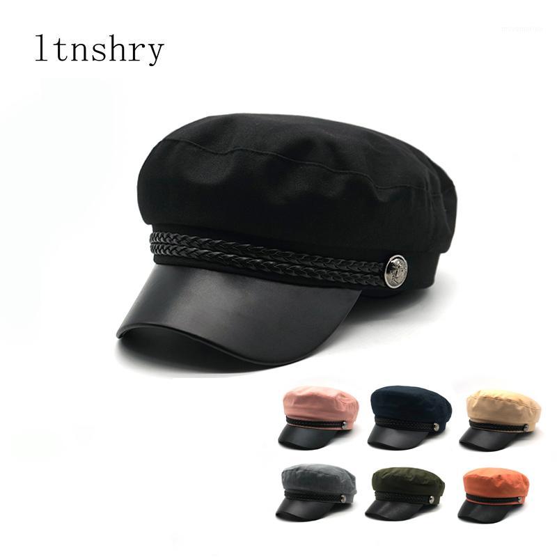 

2020 New High Quality Casual Cap Man Woman Cotton Beret Flat Hats Captain Cap Trucker Vintage Black Sport Dad Bone Male1