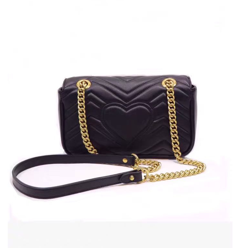 

Artsy top quality handbags marmont borsa small gold chain crossbody black thread Letter genuine leather shoulder quilted flap bag Sac à main, Box