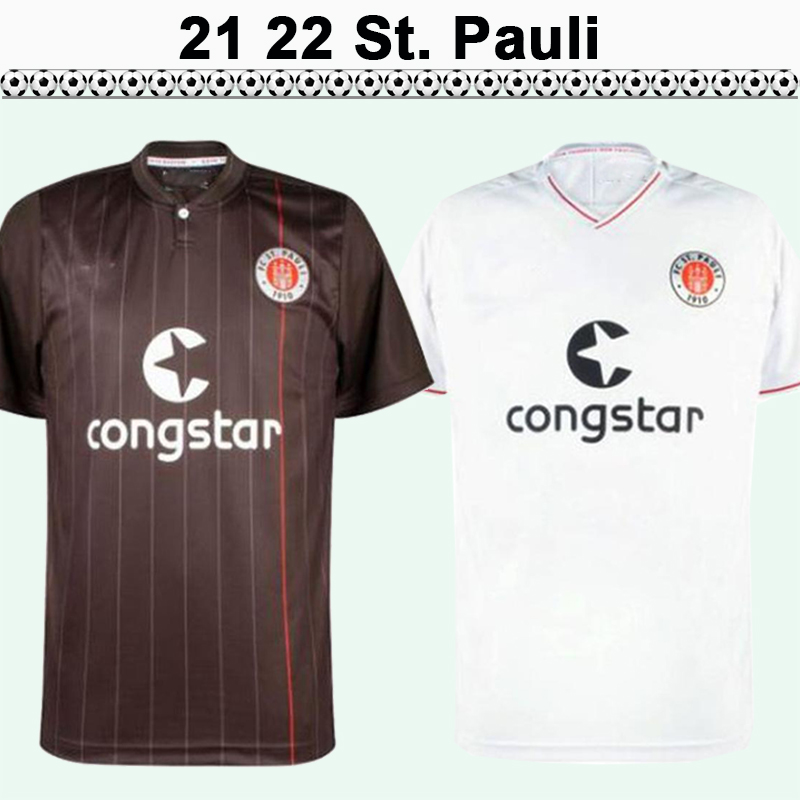 

21 22 St. Pauli BUCHTMANN IRVINE Mens Soccer Jerseys BURGSTALLER DITTGEN MAKIENOK KYEREH BECKER PAQARADA HARTEL Football Shirts, Qm4673 21 22 home no patch