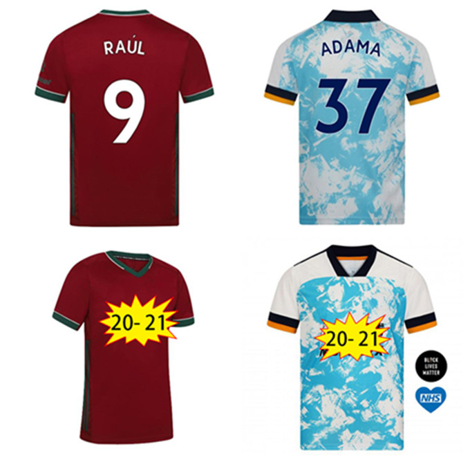 

new 2021 wolves away kit f Ã bio silva 20 21 wolverhampton vitinha raul neves soccer kit rangers adama, Black;yellow