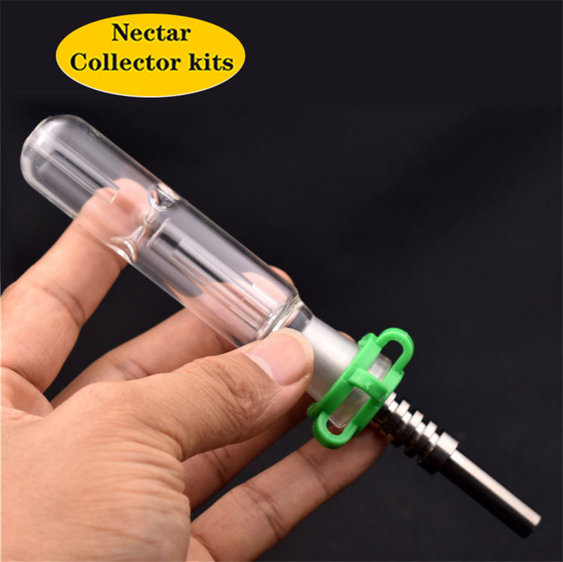 

Glass Collector Kits with 10mm 14mm 18mm Quartz Tips Titanium Tip Keck Clip Silicone Container Reclaimer smoking water pipe