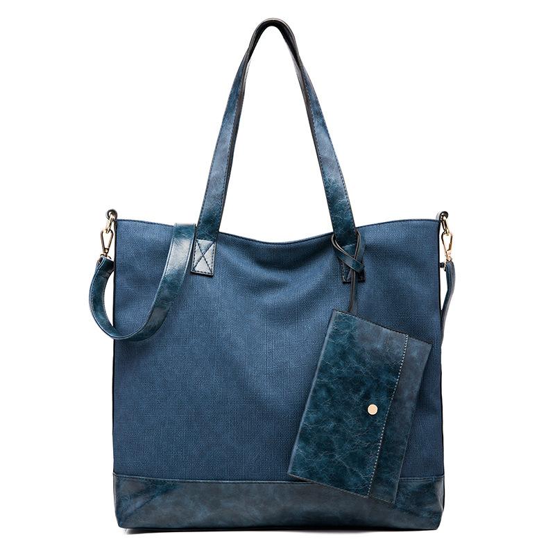 

New style women's bag fashion simple handbag large capacity messenger bag, Black