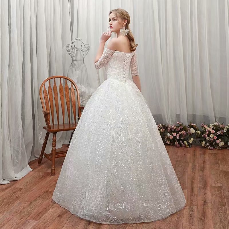 

2021 New *dressed Wedding As a Bride Dressed Novia Robe Simplicity A-line Half Lace-up W0MI, Same as image