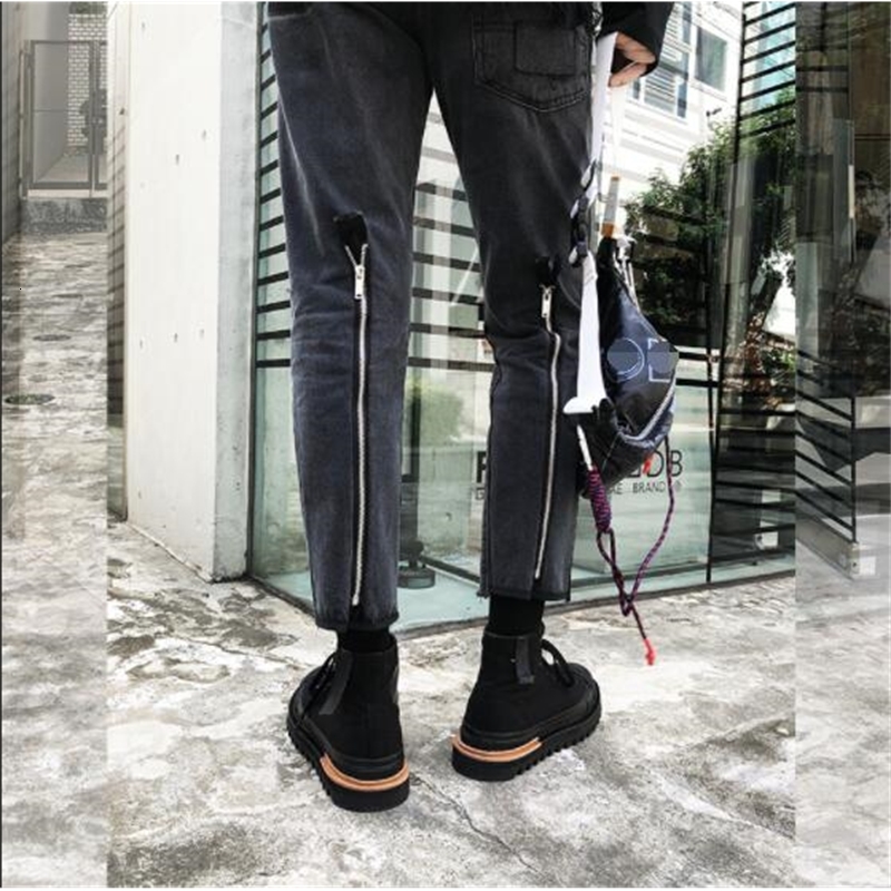 

2021 New Black Male Jeans Edition Han Tide Thin Body Youth Drum Straight 9 Minutes... Autumn Pants Winter Pants. G84E