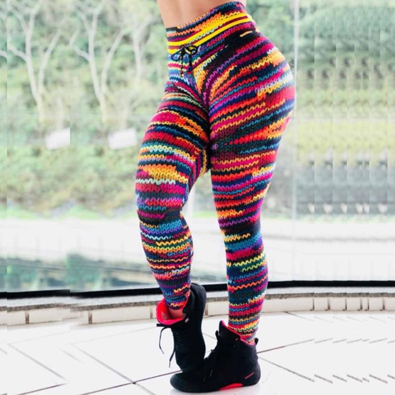 

Women leggings Sexy High Waist Slim Printing Leggings Gym high stretch breathable pants women, Multicolor