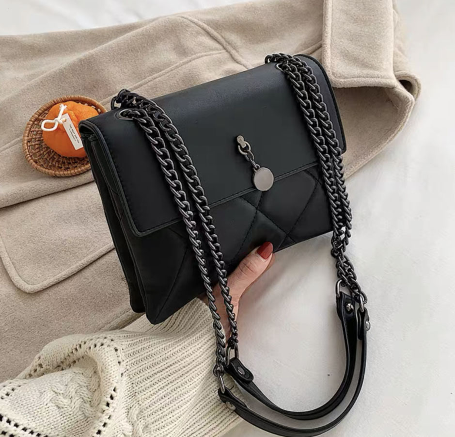 

HBP Fashion versatile one-shouldered diagonal span Balinger chain bag, Black