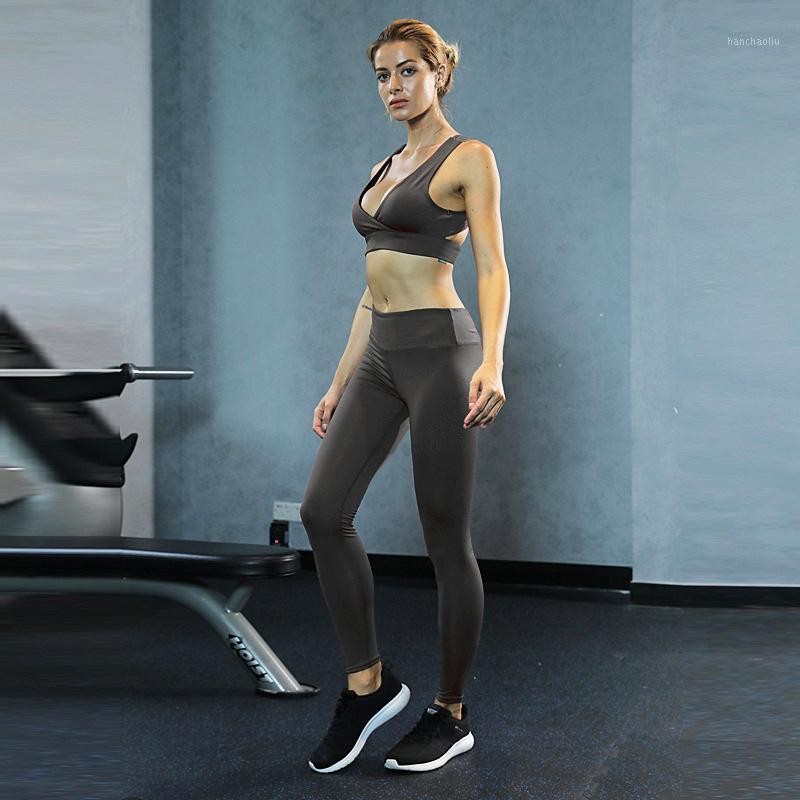 

Push Up Workout Clothing Women Seamless Yoga Set Backless Bra and Leggings Fitness Solid Color Sports Running Jogging Suit1, Gray