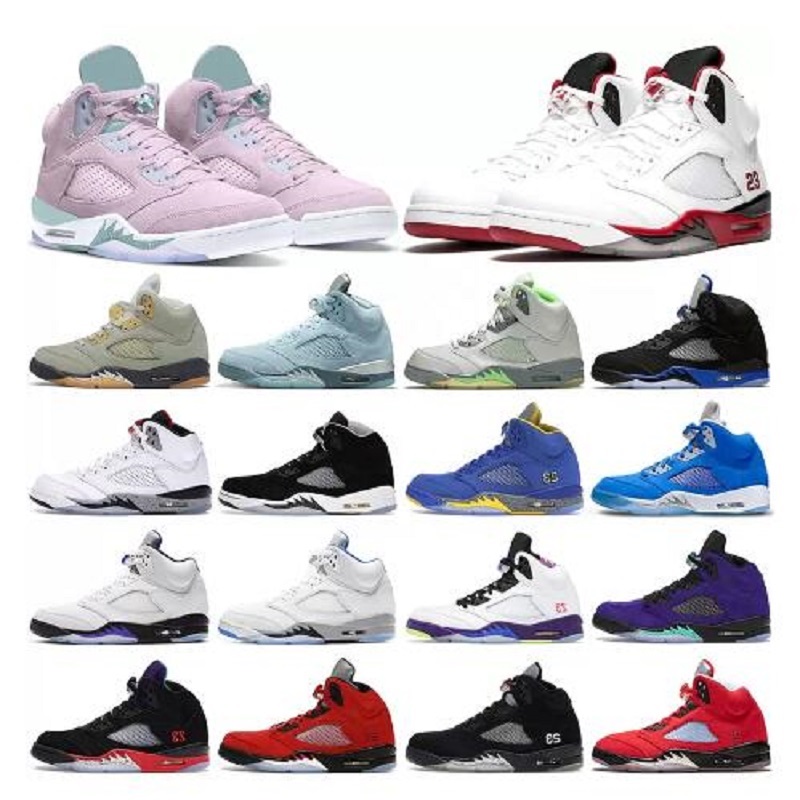 

What the SE Oregon 5 5s Basketball shoes Michigan Alternate Bel Grape white stealth Easter Top 3 men Sneakers trainers, # 35