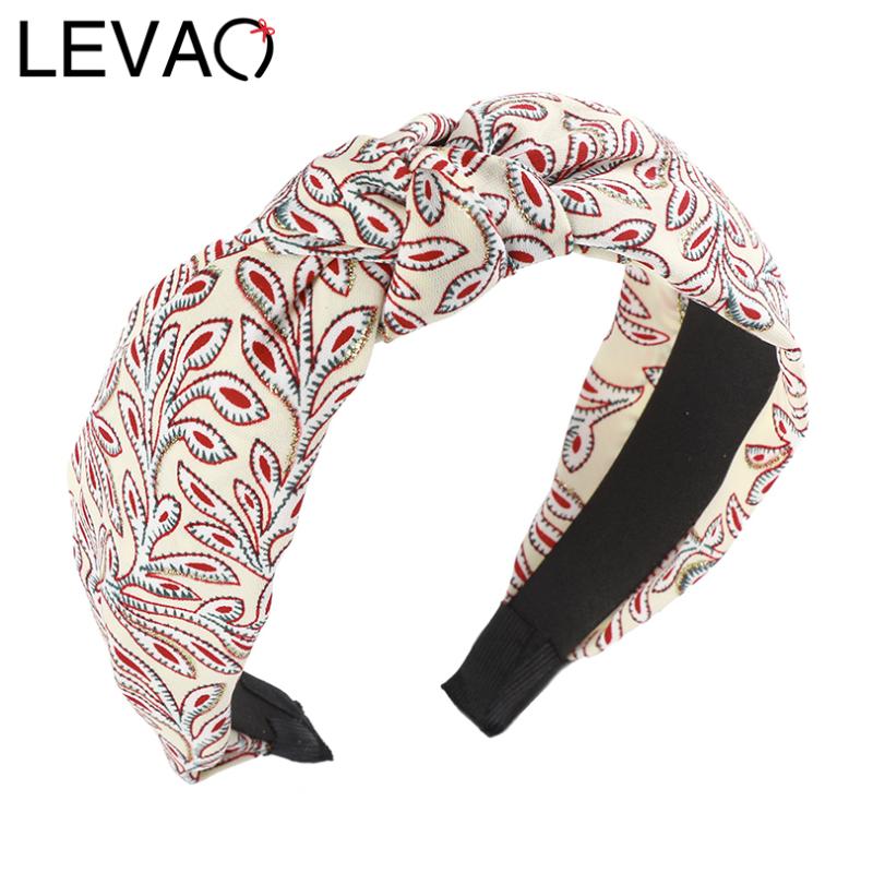 

LEVAO Floral Knotted Headband Hairband for Women Wide Print Hair Band Turban Elegant Head Hoop Bezel Hair Accessories