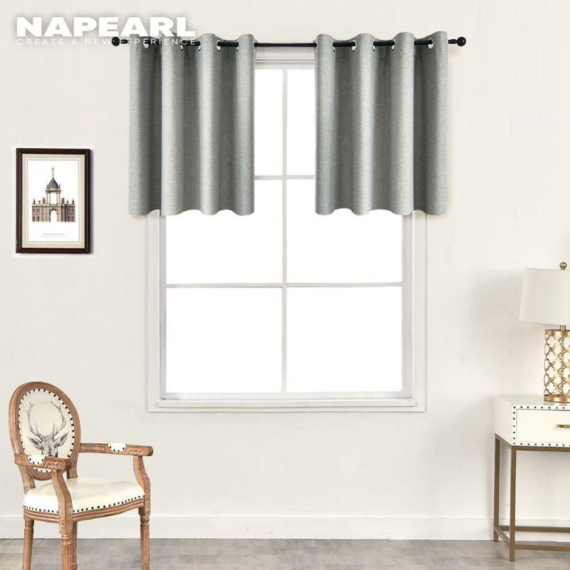 

NAPEARL 1 Piece Solid Design Modern Valance Short Curtains Kitchen Windows All Grommet Top Type Elegant Home Decor Bedroom1, Blue