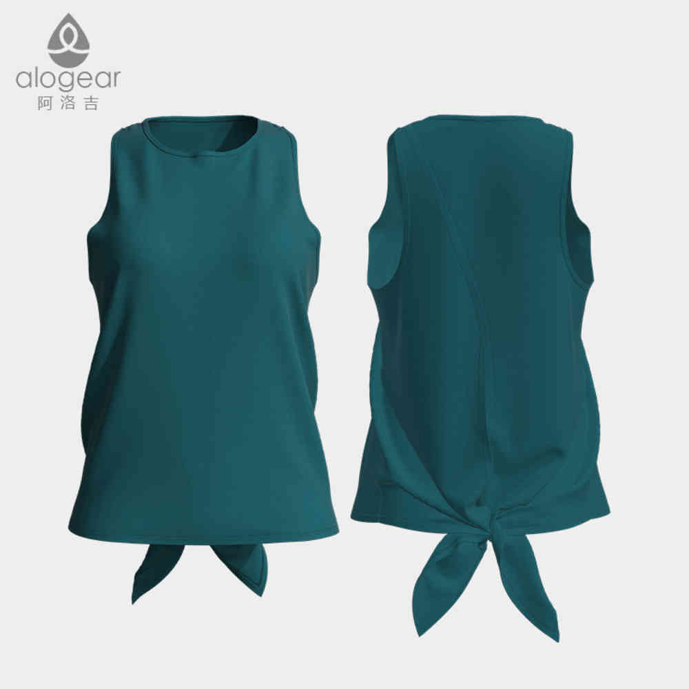 

2022 spring / summer Yoga vest female alo nude sports fitness fashion tidal suit rib crew neck, White