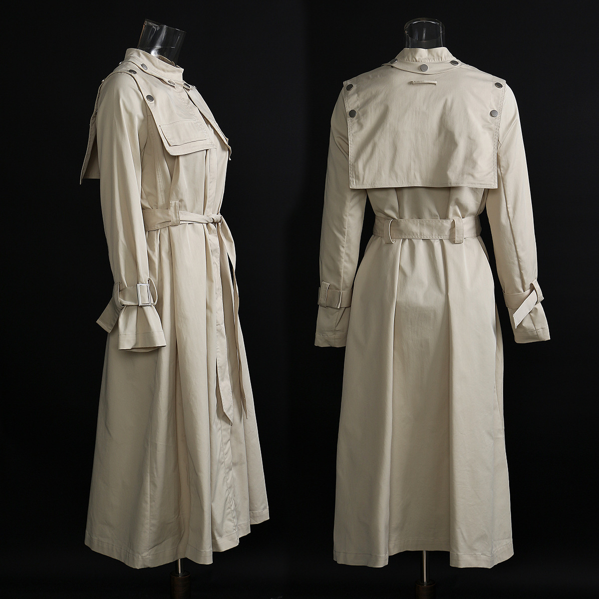 

European Turtleneck Maxi Trench Designer Bands Autumn Outerwear Female Coats Long Sleeves Clothing Jackets Xdkc, Haji