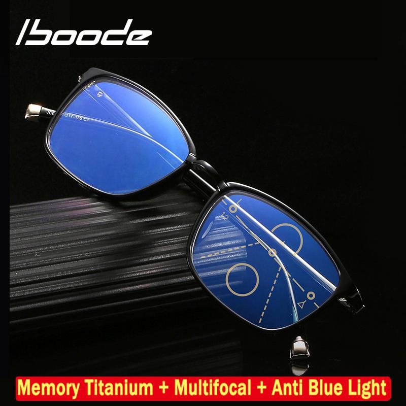 

Sunglasses Iboode Optical Progressive Multi-Focal Reading Glasses Men Women Presbyopic Ultralight Eyewear Anti Blue Ray TR90 Frame +1.0 4.0