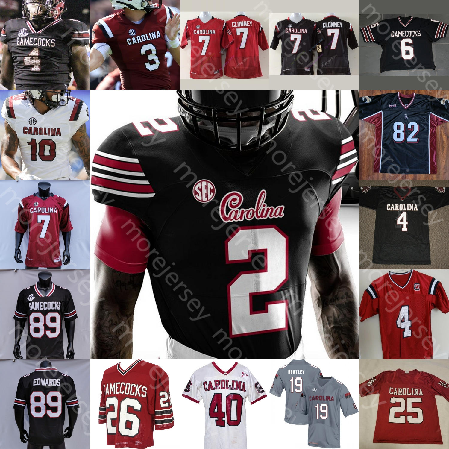 

Custom Football Jersey NCAA College Troy Williamson Gilmore Melvin Ingram Sidney Rice John Abraham Scott Sharpe, Red