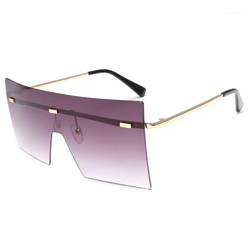 

Fashion New Large Frameless Women Sunglasses Anti-glare Square Big Shadow Trend Street Sunglasses Urban Casual Wild Glasses1