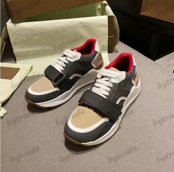 

Vintage Beige Check Ramsay Sneakers Low-top Panelled cotton canvas Leather Shoes Mens Womens Luxurys Designer Sports Trainers Sneakers 30mm Rubber sole