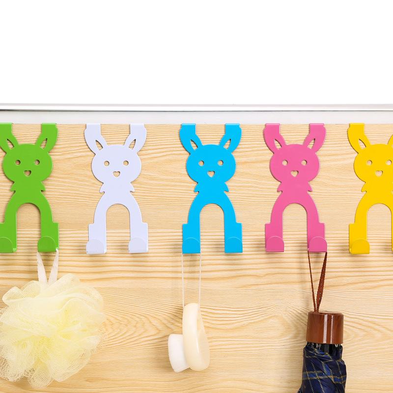 

Colorful Cartoon -shaped Door Back-hook Creative Wrought Iron Seamless Back Door Clothes Rack Nail-free Clothes Hook