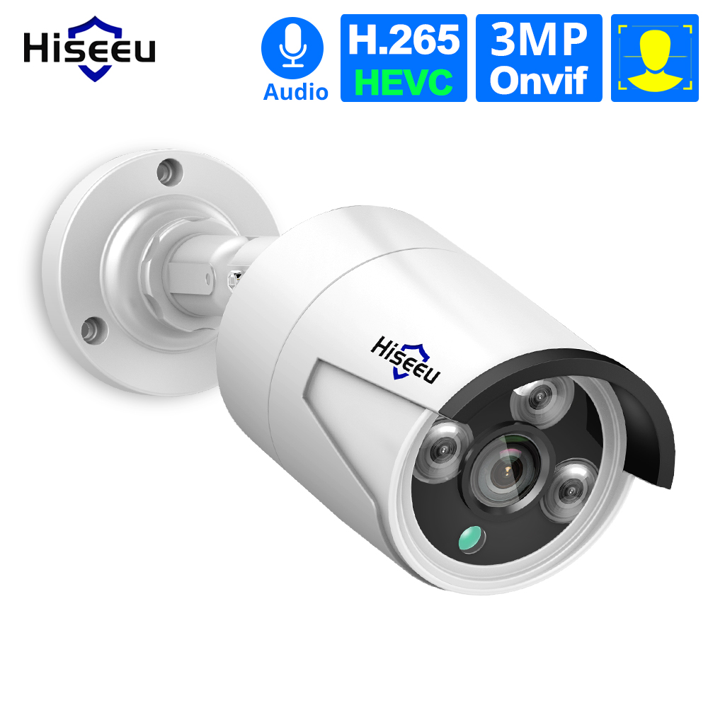 

1536P POE IP Camera ONVIF H.265 Audio Record CCTV Camera 3.0MP Waterproof IP66 Outdoor Home Security Video Surveillance