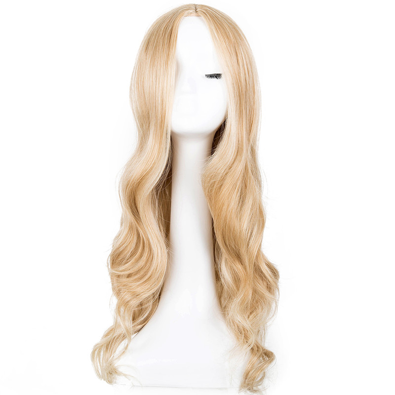 Costume Accessories Cosplay Wig Fei-Show Synthetic Long Curly Middle Part Line Blonde Women Hair Costume Carnival Halloween Party Salon Hair-image-751015861