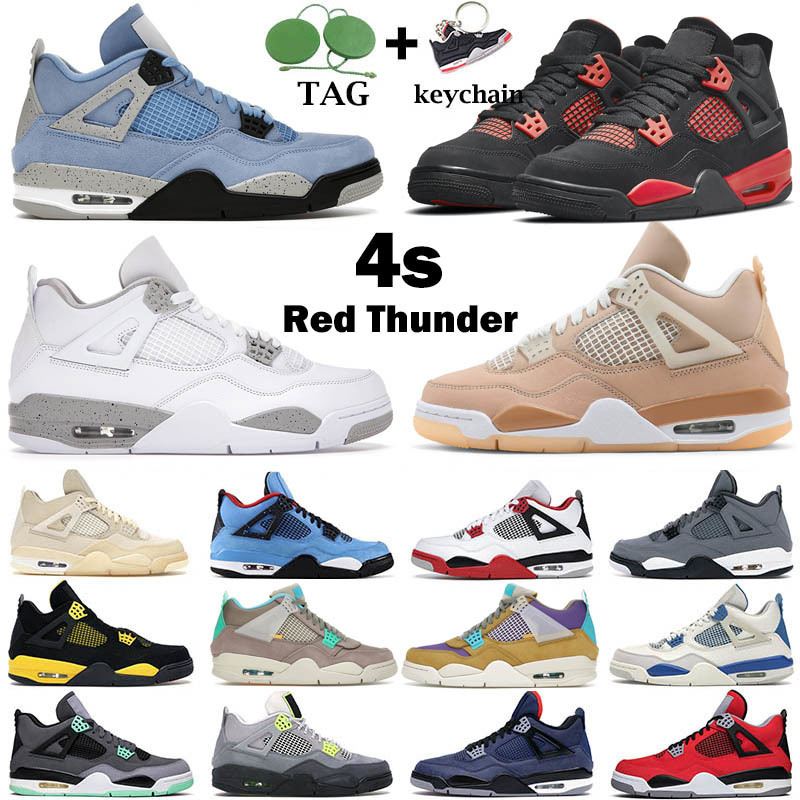 

Shoes Basketball Men Women Jumpman 4s Red Thunde 4 Motorsports Alternate Black Gum Neon Green Glow Brown Starfish Military Blue Mens, 23