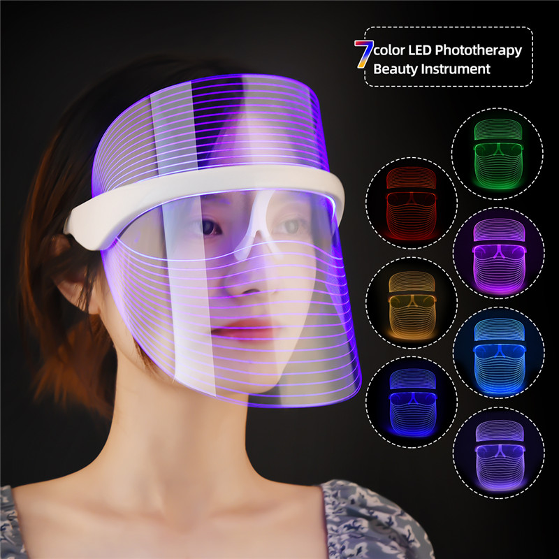 7 Colors LED Photon Laser Facial Mask Skin Tighten Photonic Anti-aging Acne Wrinkle Removal Face Light Beauty SPA-image-750658385