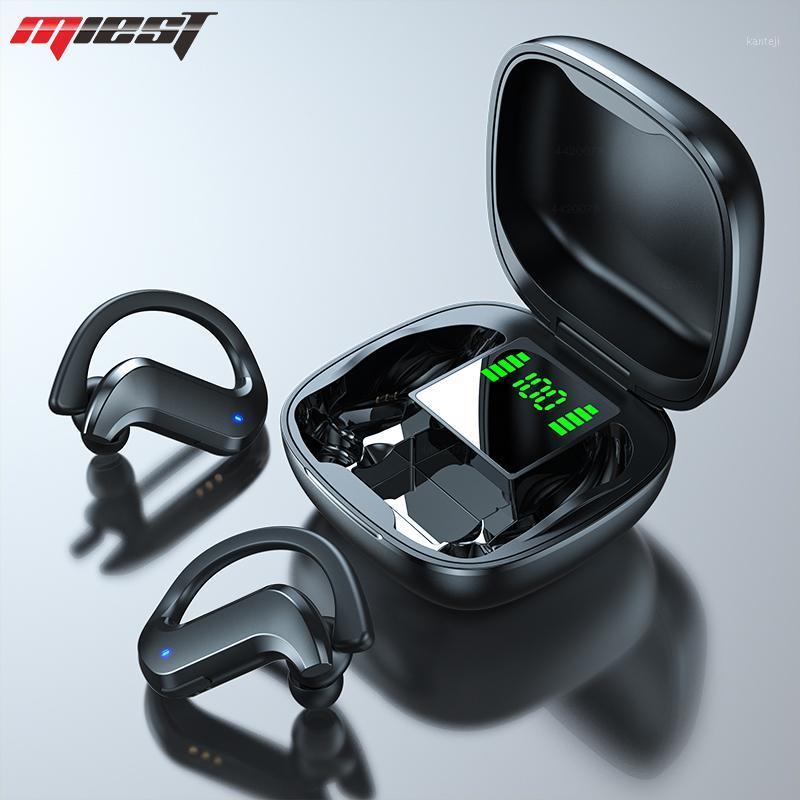 

Miest Bluetooth Earphone Led Display Wireless Headphone Tws With Microphone Stereo Earbuds Waterproof Noise Cancelling Headsets1, Black