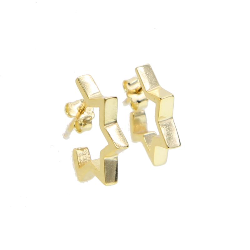 

Star Circle star stud 925 sterling silver silver gold color delicate women girl jewelry design simple plain earring