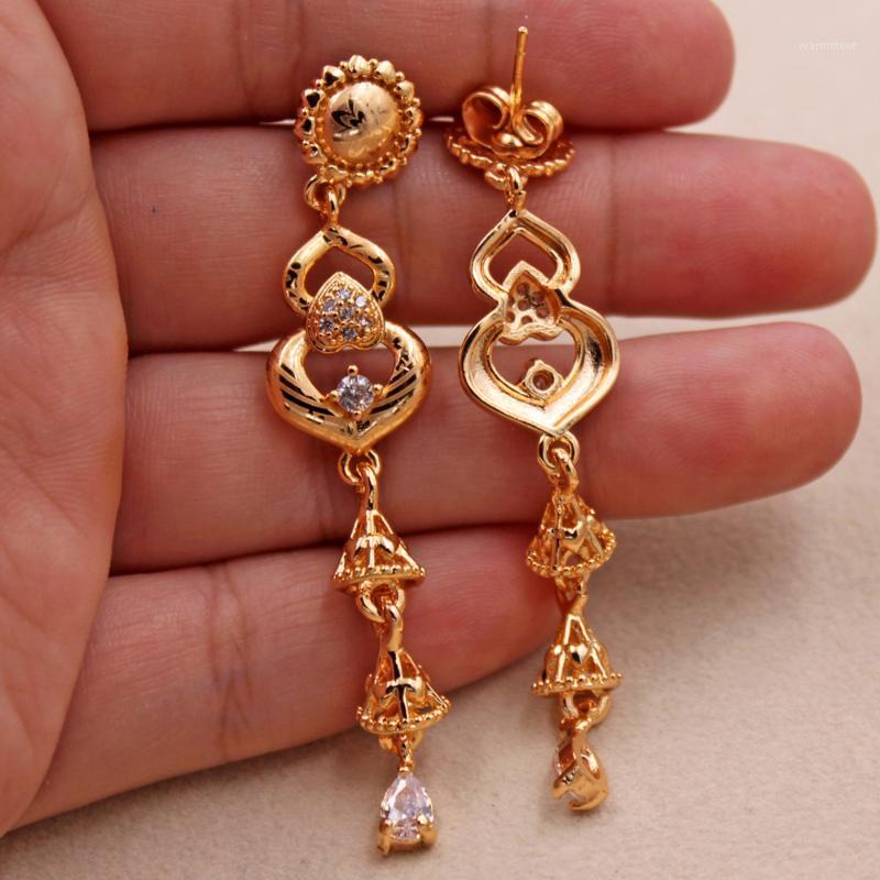 

Jewelry Long Stud Earrings heart Earrings for women's Fashion Bohemian Zircon Stud for wedding accessories1