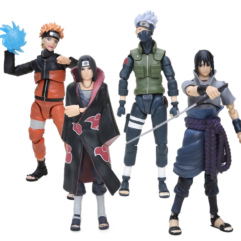 

2pcs/set Figurine Sasuke Naruto Namikaze Minato Hatake Kakashi Action Figures Naruto Collectible Figure Toys Y200421