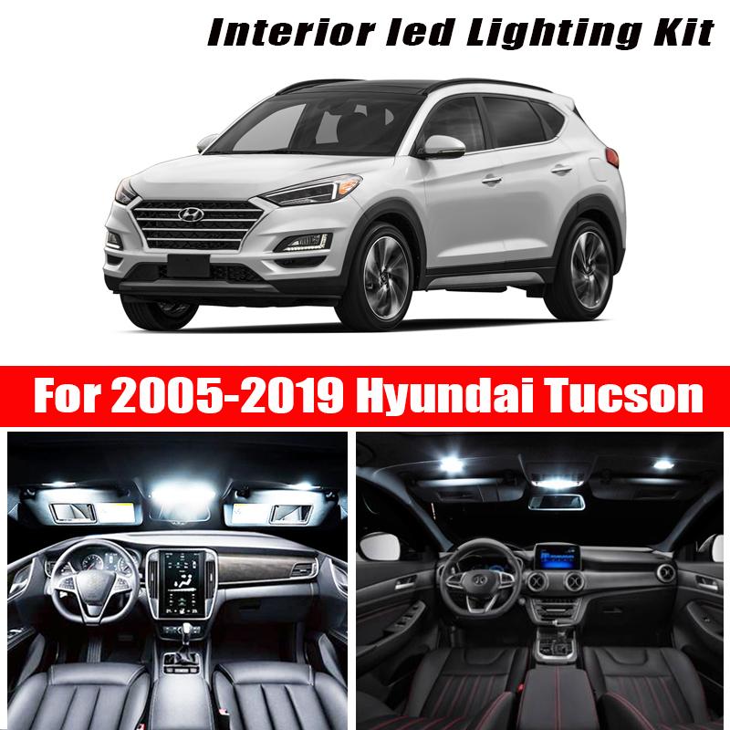 

For 2005-2020 Tucson White car accessories Canbus Error Free LED Interior Light Reading Light Kit Map Dome License Lamp, As pic