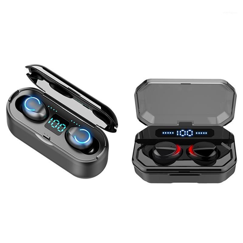 

2 Pair Led Display Tws Wireless Bluetooth Headphone - with 1200Mah Power Bank & with 3500 Mah Charging Box1, Black