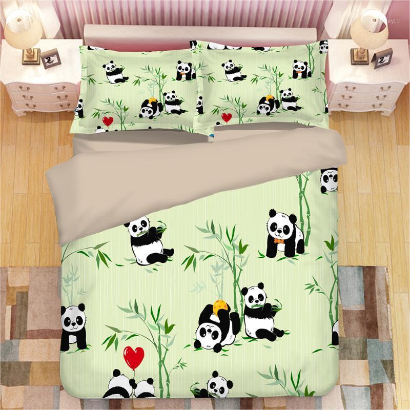

3D Panda Print Bedding Set Duvet Covers Pillowcases One Piece Comforter Bedding Sets Bedclothes Bed Linen (Not sheets) 021