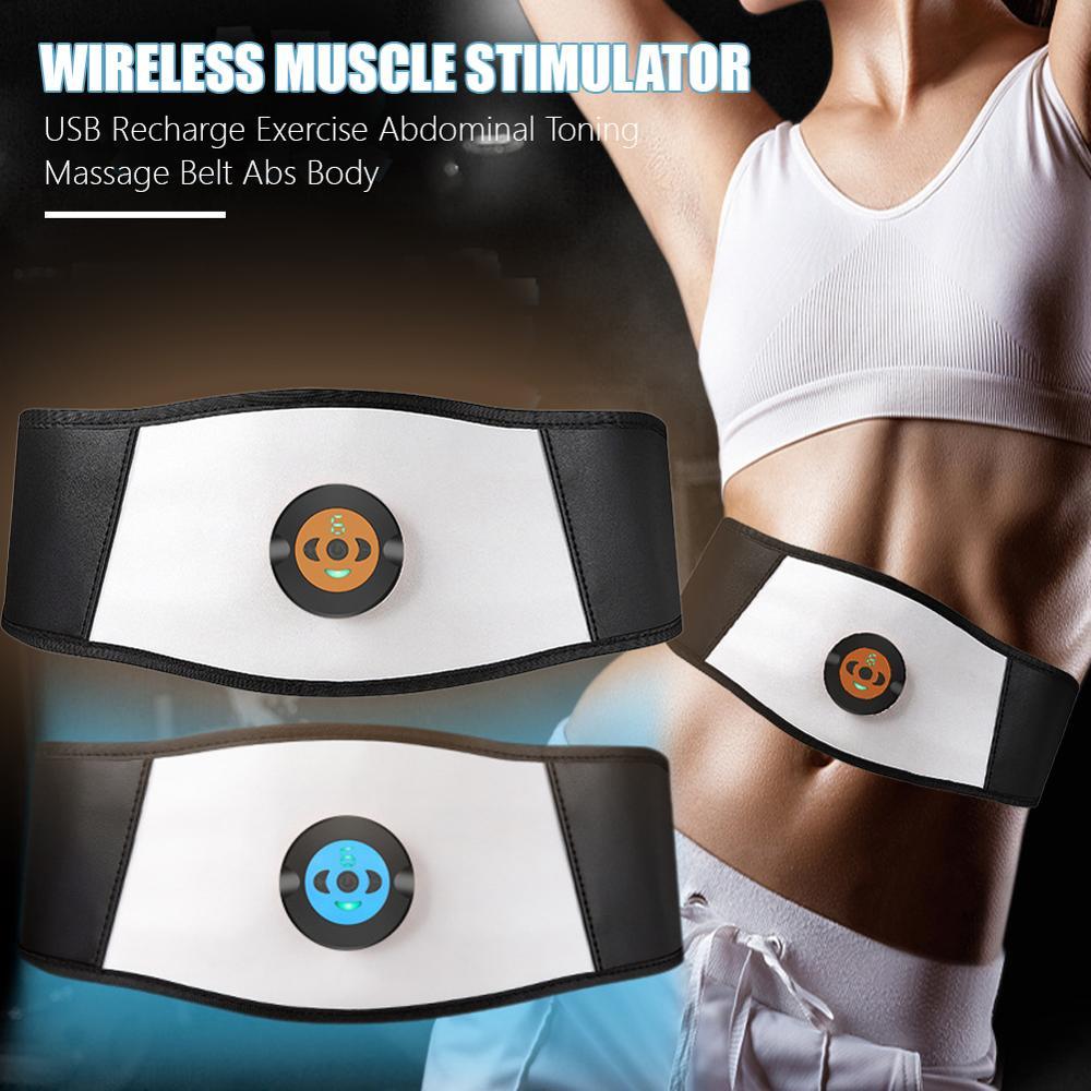 

Abdominal Toning Belt Abdomen Vibration Body Slimming Belt EMS Trainer Electric Muscle Stimulator Fitness Massager Waist Support Q0109