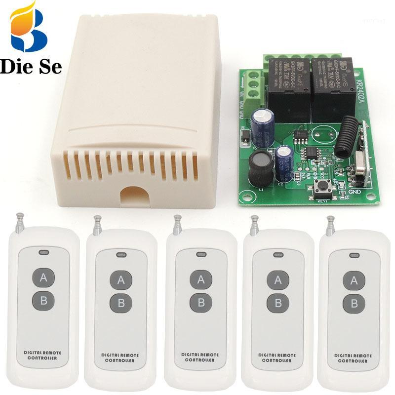 

433Mhz rf Remote Control System large Range Wireless Switch DC 24V 2CH rf Relay Receiver and Transmitter for garage door motor1
