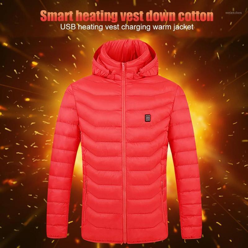 

Heated Jacket Down Cotton USB Electric Men Women Unisex Outdoor Winter Thermal Long Sleeve Coat for Hiking Camping1, Black