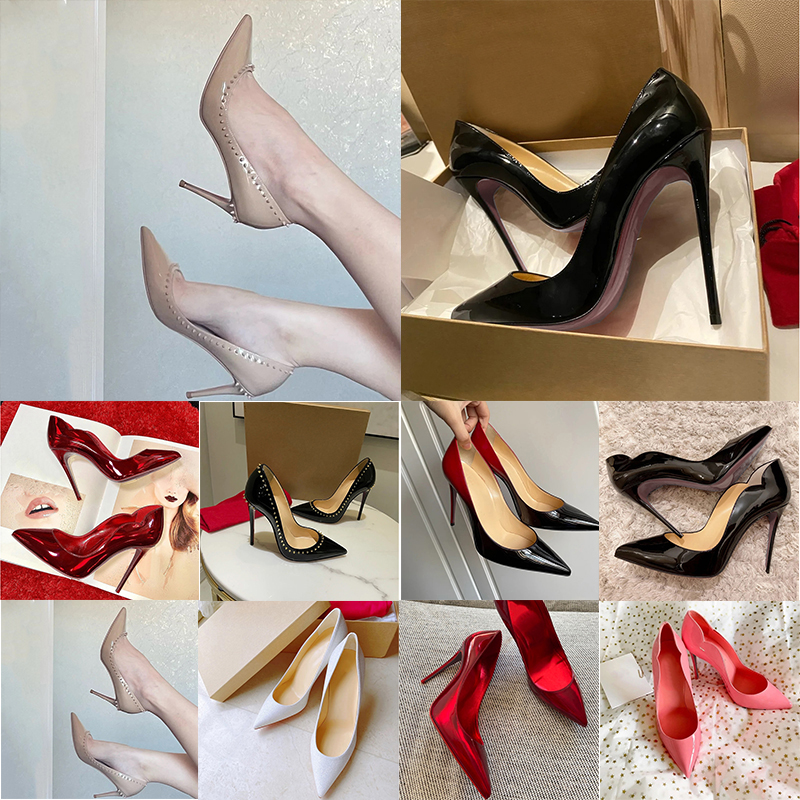 

High Heel Luxurys designers Dress shoes Styles womens Stiletto Heels 8 10 12CM Genuine Leather Point Toe Pumps loafers Rubber withbox
