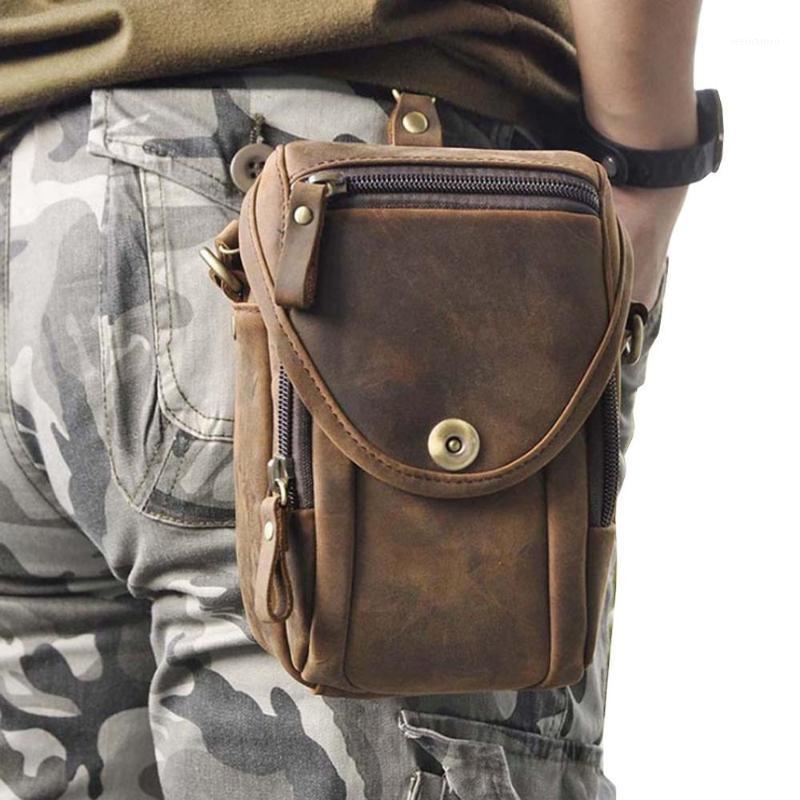 

Fanny Crossbody Fashion Men Waist Vintage Leather Bag Pack Crazy Horse1, Brown