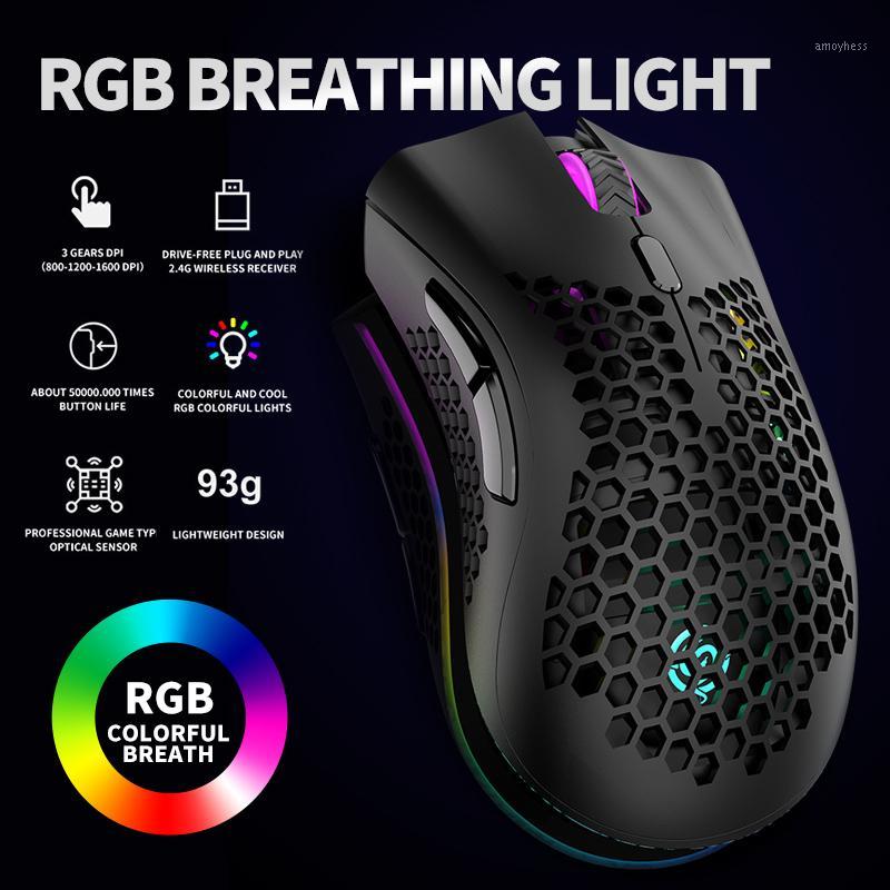

BM600 2.4GHz Wireless Mouse 1600DPI USB Rechargeable Honeycomb RGB Optical gaming Mouse gamer For Laptop PC mice1
