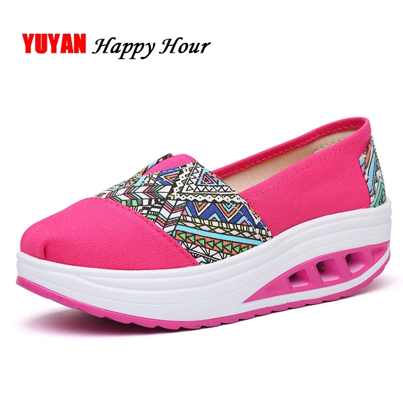 

New 2020 Spring Sneakers for Women Thick Sole Canvas Shoes Flat Platform Sweet Women's Flats Ladies Brand Shoes 5cm Heel ZH2521 #iJ3J, Black