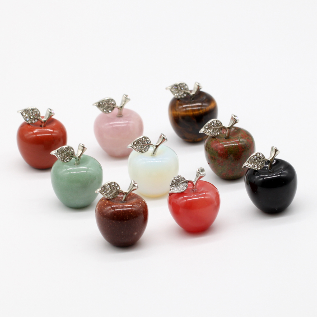 

Loose Gemstone Apples Women Chakra Gem Stones Quartz Crystal 30mm Apple Natural Stone Decorations for Women Jewelry