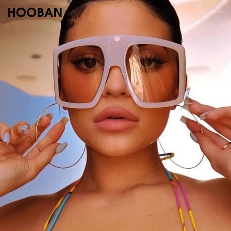 

HOOBAN Retro Oversized Women Sunglasses Fashion Squared Sun Glasses For Female Vintage Flat Top Outdoor Eyeglasses Shade UV4001